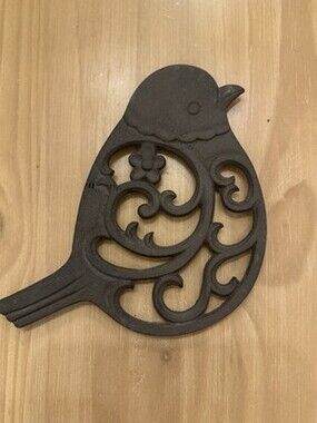 Iron trivet bird and floral shape